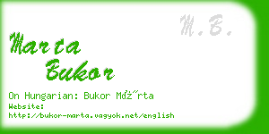 marta bukor business card